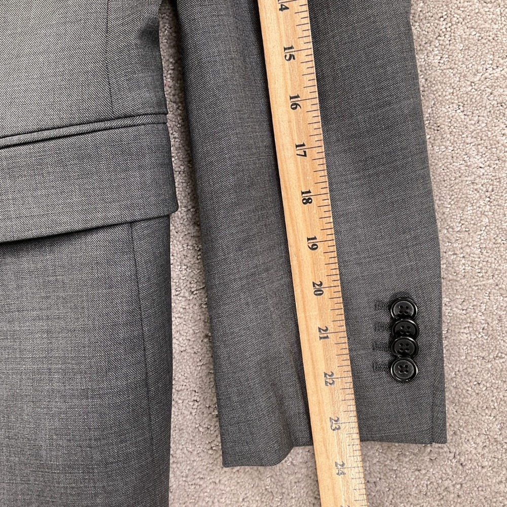Banana Republic Blazer Mens 38S Gray Tessuto Marzotto Slim Fit 2 Button Jacket - Picture 8 of 11